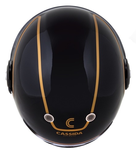 PŘILBA FIBRE JAWA SPORT, CASSIDA (ČERNÁ/STŘÍBRNÁ/ZLATÁ)