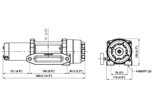 naviják COMEUP Cub 4s 12V STD, 4000lbs, syntetické lano