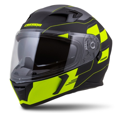 PŘILBA INTEGRAL 3.0 ROXOR, CASSIDA (ČERNÁ MATNÁ/ŽLUTÁ FLUO/ŠEDÁ, PLEXI S PŘÍPRAVOU PRO PINLOCK)