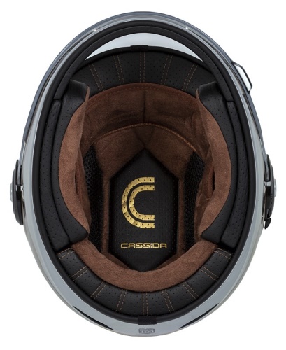 PŘILBA FIBRE JAWA SPORT, CASSIDA (ČERNÁ/STŘÍBRNÁ/ZLATÁ)