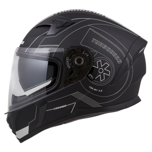 PŘILBA INTEGRAL 3.0 TURBOHEAD, CASSIDA (ČERNÁ MATNÁ/STŘÍBRNÁ, PLEXI S PŘÍPRAVOU PRO PINLOCK)