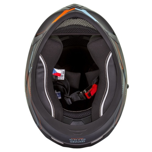 PŘILBA INTEGRAL 3.0 TURBOHEAD, CASSIDA (ČERNÁ MATNÁ/ORANŽOVÁ/MODRÁ, PLEXI S PŘÍPRAVOU PRO PINLOCK)