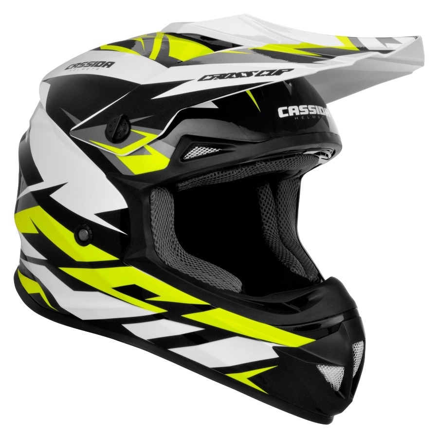 PŘILBA CROSS CUP TWO, CASSIDA - ČR (BÍLÁ/ŽLUTÁ FLUO/ČERNÁ/ŠEDÁ)