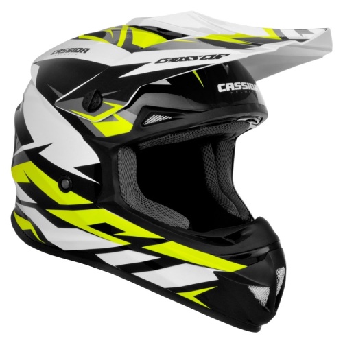 PŘILBA CROSS CUP TWO, CASSIDA - ČR (BÍLÁ/ŽLUTÁ FLUO/ČERNÁ/ŠEDÁ)