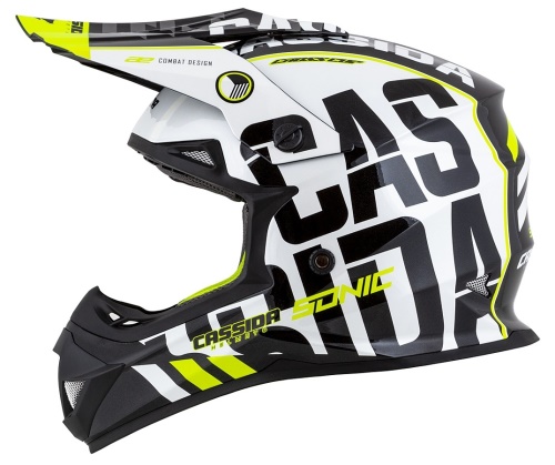PŘILBA CROSS CUP SONIC JUNIOR, CASSIDA, DĚTSKÁ (ČERNÁ/BÍLÁ/ŽLUTÁ FLUO/ŠEDÁ)