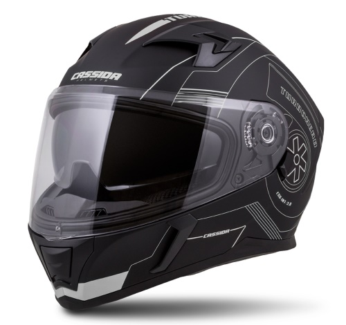 PŘILBA INTEGRAL 3.0 TURBOHEAD, CASSIDA (ČERNÁ MATNÁ/STŘÍBRNÁ, PLEXI S PŘÍPRAVOU PRO PINLOCK)