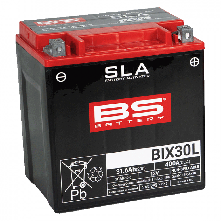 Továrně aktivovaná motocyklová baterie BS-BATTERY BIX30L (FA) (YIX30L (FA)) SLA