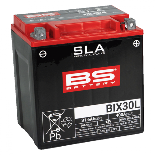 Továrně aktivovaná motocyklová baterie BS-BATTERY BIX30L (FA) (YIX30L (FA)) SLA