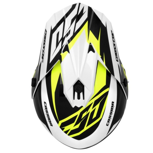 PŘILBA CROSS CUP TWO, CASSIDA - ČR (BÍLÁ/ŽLUTÁ FLUO/ČERNÁ/ŠEDÁ)