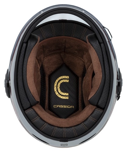 PŘILBA FIBRE JAWA SPORT, CASSIDA (ČERNÁ/STŘÍBRNÁ/ČERVENÁ)