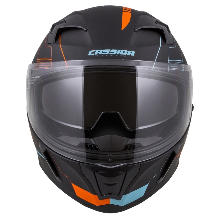 PŘILBA INTEGRAL 3.0 TURBOHEAD, CASSIDA (ČERNÁ MATNÁ/ORANŽOVÁ/MODRÁ, PLEXI S PŘÍPRAVOU PRO PINLOCK)
