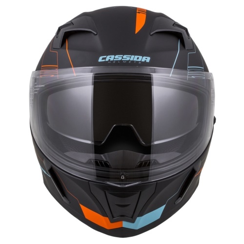 PŘILBA INTEGRAL 3.0 TURBOHEAD, CASSIDA (ČERNÁ MATNÁ/ORANŽOVÁ/MODRÁ, PLEXI S PŘÍPRAVOU PRO PINLOCK)