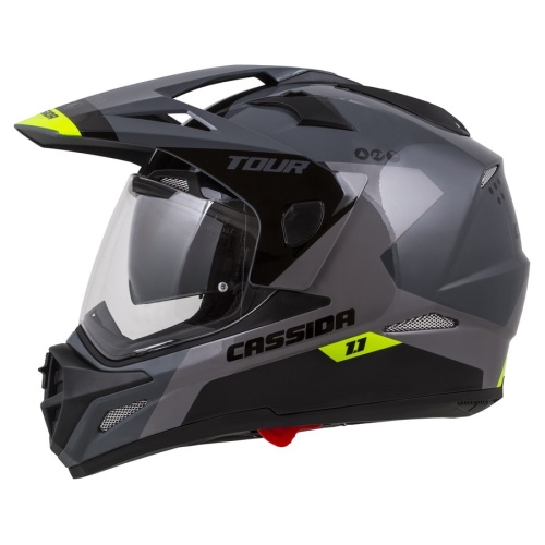 PŘILBA TOUR 1.1 SPECTRE, CASSIDA (ŠEDÁ/SVĚTLE ŠEDÁ/ŽLUTÁ FLUO/ČERNÁ, PLEXI S PŘÍPRAVOU PRO PINLOCK)