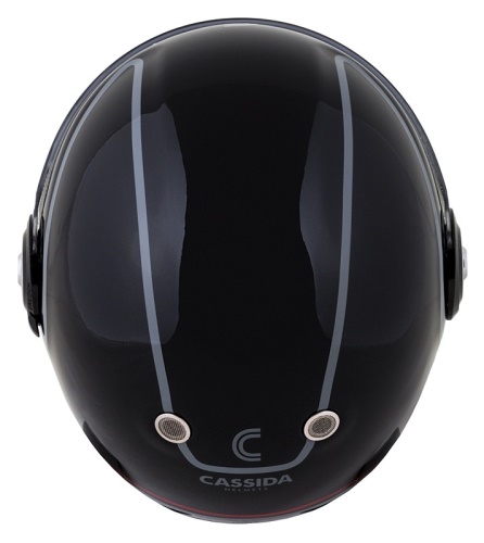 PŘILBA FIBRE JAWA SPORT, CASSIDA (ČERNÁ/STŘÍBRNÁ/ČERVENÁ)