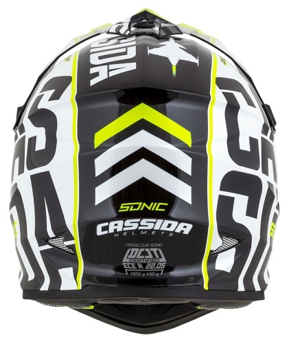 PŘILBA CROSS CUP SONIC JUNIOR, CASSIDA, DĚTSKÁ (ČERNÁ/BÍLÁ/ŽLUTÁ FLUO/ŠEDÁ)