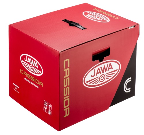 PŘILBA FIBRE JAWA SPORT, CASSIDA (ČERNÁ/STŘÍBRNÁ/ZLATÁ)
