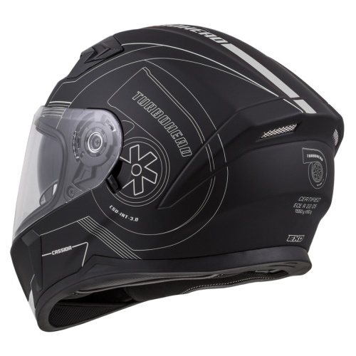 PŘILBA INTEGRAL 3.0 TURBOHEAD, CASSIDA (ČERNÁ MATNÁ/STŘÍBRNÁ, PLEXI S PŘÍPRAVOU PRO PINLOCK)