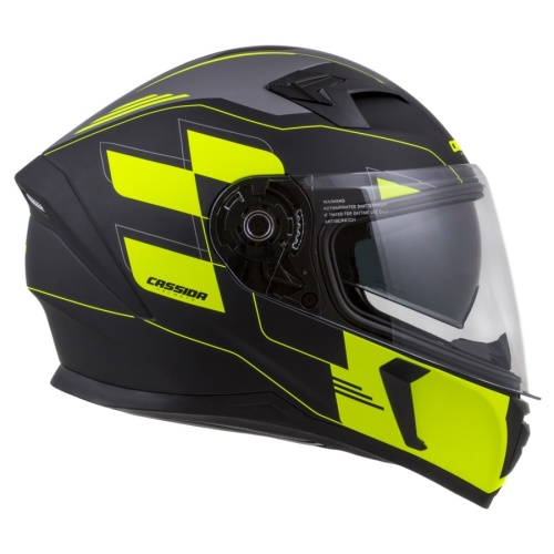 PŘILBA INTEGRAL 3.0 ROXOR, CASSIDA (ČERNÁ MATNÁ/ŽLUTÁ FLUO/ŠEDÁ, PLEXI S PŘÍPRAVOU PRO PINLOCK)