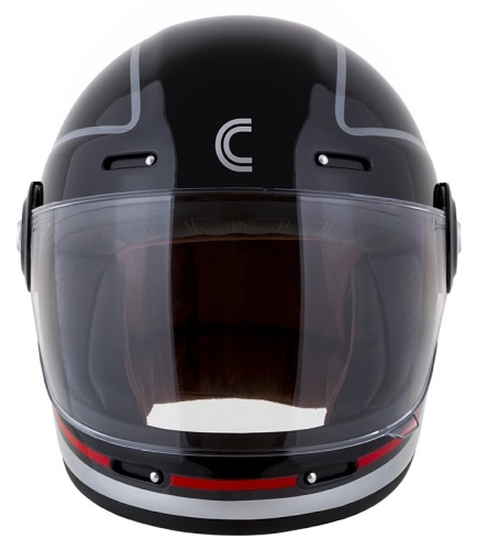 PŘILBA FIBRE JAWA SPORT, CASSIDA (ČERNÁ/STŘÍBRNÁ/ČERVENÁ)