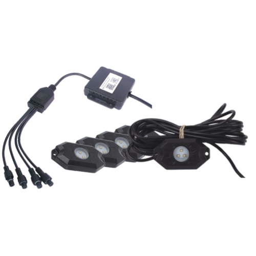 SHARK LED Rock Light,3"x2",9W,Multi-Color,Bluetooth Control,4 pcs Set