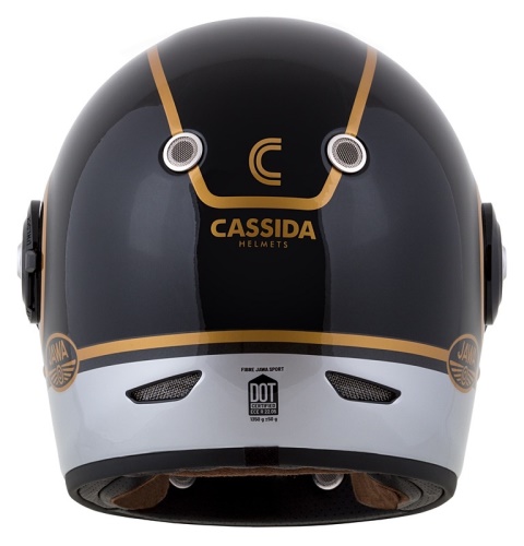 PŘILBA FIBRE JAWA SPORT, CASSIDA (ČERNÁ/STŘÍBRNÁ/ZLATÁ)