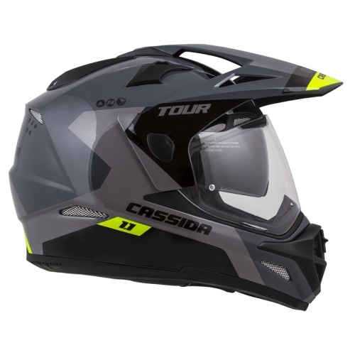 PŘILBA TOUR 1.1 SPECTRE, CASSIDA (ŠEDÁ/SVĚTLE ŠEDÁ/ŽLUTÁ FLUO/ČERNÁ, PLEXI S PŘÍPRAVOU PRO PINLOCK)
