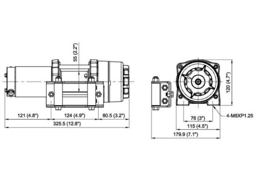 naviják COMEUP Cub 3 12V STD, 3000lbs, ocelové lano