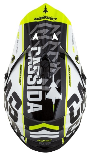 PŘILBA CROSS CUP SONIC JUNIOR, CASSIDA, DĚTSKÁ (ČERNÁ/BÍLÁ/ŽLUTÁ FLUO/ŠEDÁ)