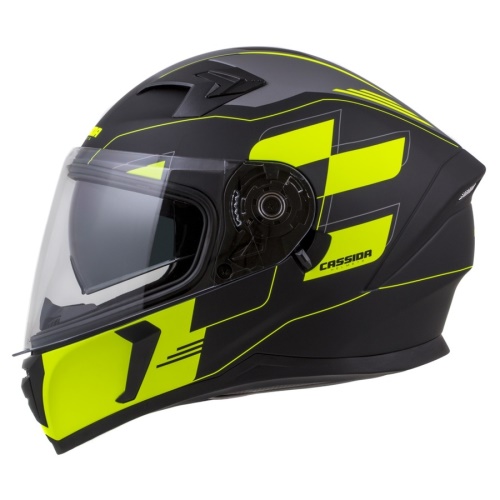PŘILBA INTEGRAL 3.0 ROXOR, CASSIDA (ČERNÁ MATNÁ/ŽLUTÁ FLUO/ŠEDÁ, PLEXI S PŘÍPRAVOU PRO PINLOCK)