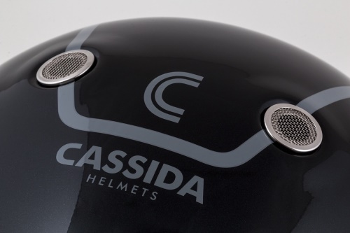 PŘILBA FIBRE JAWA SPORT, CASSIDA (ČERNÁ/STŘÍBRNÁ/ČERVENÁ)